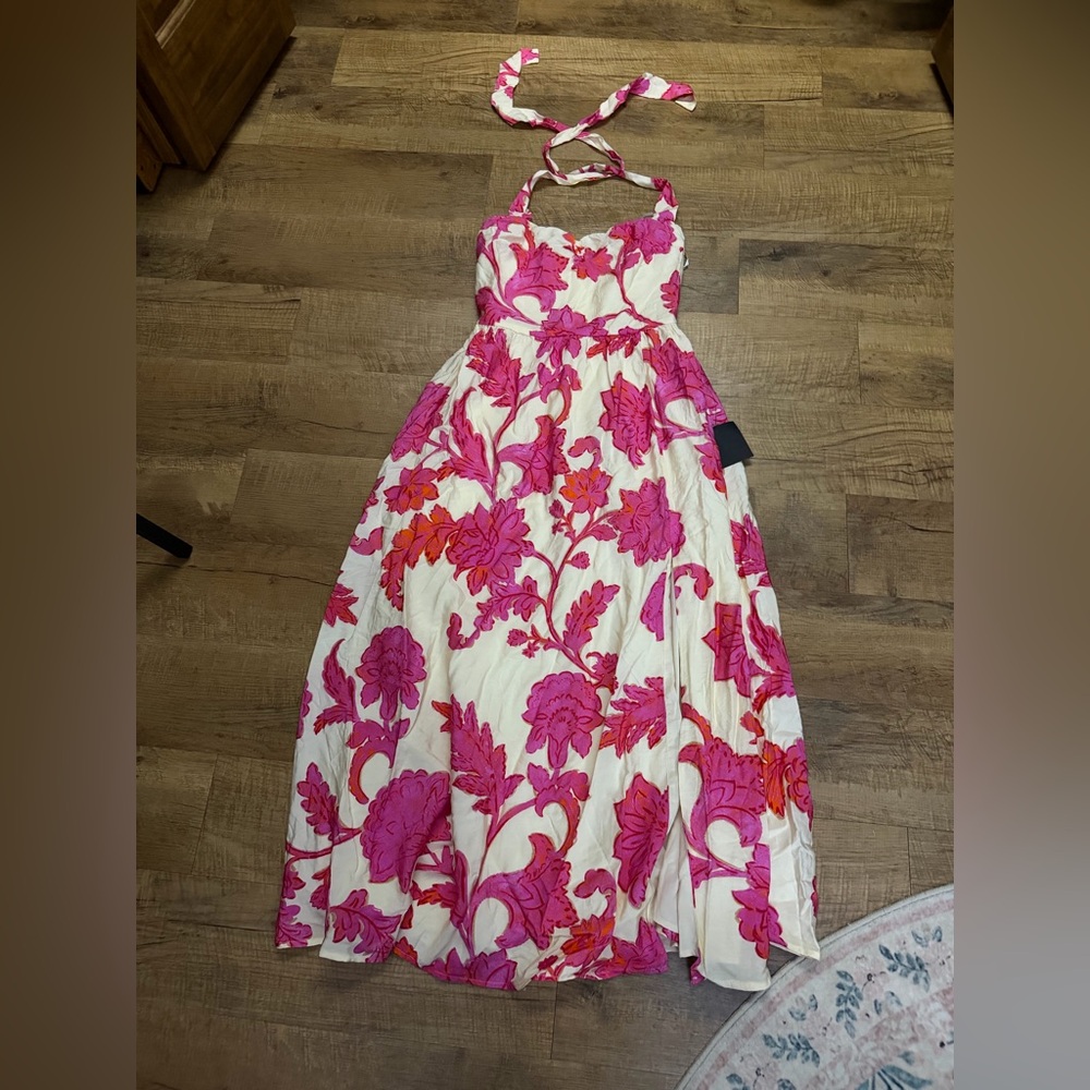 Lulu's Pink Floral Maxi Dress - Picture 4 of 5
